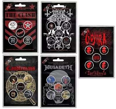 £4.50 • Buy Official LOGO BADGE PACK - THE CLASH Dark Funeral CANDLEMASS Megadeth GOJIRA