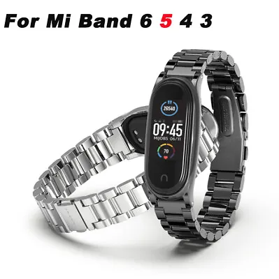 Metal Wrist Bracelet Stainless Steel WatchBand Strap For Xiaomi Mi Band 3/4/5/6 • $23.99