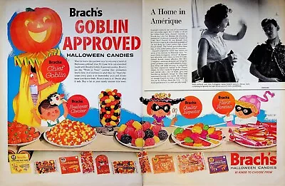 1961 Brach's Goblin Approved Halloween Candies Vintage 2-Page Print Ad • $19.99