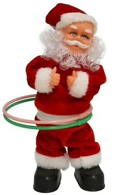 Musical Santa Doing Hoola Hoop Festive Christmas Ornament Father Xmas Figurine • £14.99