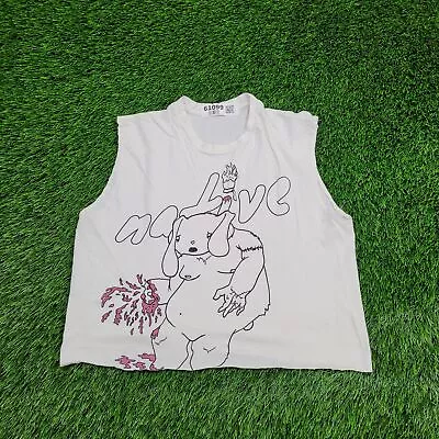 Vintage 90s Deathcore Native Bloody Big-Foot Cropped Shirt M 19x17 White Artwork • $11.99