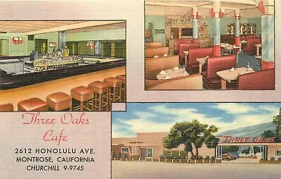 Postcard 1940s California Montrose Three Oaks Cafe Teich 23-12227 • $39.99