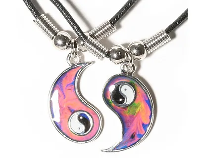 BFF Sensitive MOOD Changing Ying Yang Tai Chi Pendants Necklaces Friendship Yin • $10.98