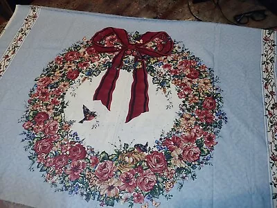 Maywood Studio #1601 Rose Garden Marti Mitchell Wreath Craft Fabric Panel • $6.99