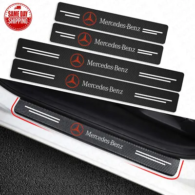 4x Mercedes Car Door Plate Sill Scuff Cover Anti Scratch Decal Sticker Protector • $12.89