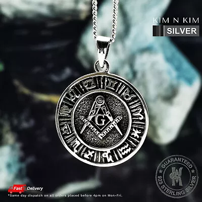 Masonic Pendant Necklace / Freemason / Zodiac Signs ✔️Solid 925 Silver ✔️Quality • £37.50