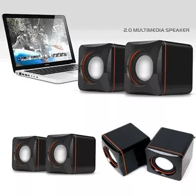 Computer Mini Speaker 101 Loud Sound For PC Laptop Stereo Desktop USB And 3.5mm • $15