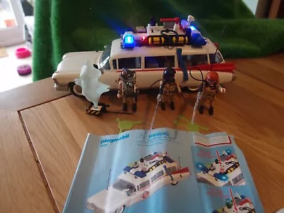 Playmobil 9220 GHOSTBUSTERS ECTO-1 CAR Lights & Sound + 3 Figures & Accessories • £20