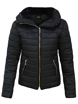 £23.99 • Buy Womens Ladies Quilted Padded Winter Jacket Bubble Fur Puffer Zip Thick Warm Coat