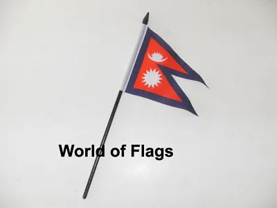 £4 • Buy NEPAL FLAG 6  X 4  SMALL HAND WAVING Nepalese Craft Table Desk Top Display