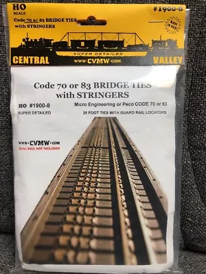 CENTRAL VALLEY 1900-8 HO CVT Bridge Ties W/ Stringers Use With PECO & ME 70/83  • $16.49