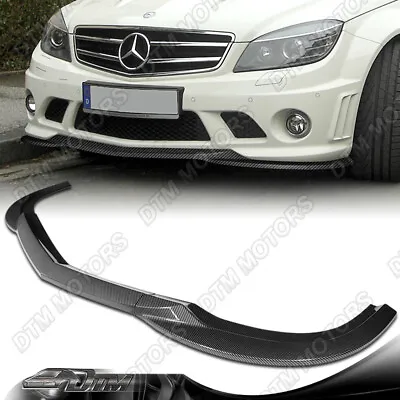 For 08-11 Mercedes C63 AMG W204 Carbon Painted Front Bumper Lip Body Kit Spoiler • $108.99