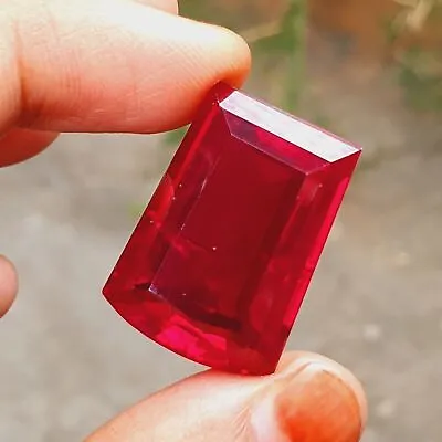 52 Cts Natural Mozambique Red Ruby Fancy Cut Certified Gemstone V949 • $15