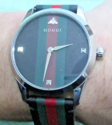 GUCCI Men's Watch YA1264079 G-Timeless Swiss Quartz Black Red Green Dial 38mm • $493.99