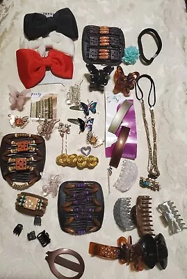Vintage Mod New Mixed Lot 40+ Assorted Hair Jewelry Barrette Clips Clamps Pins • $9.99