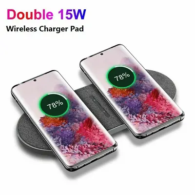 30W  Wireless Charger Pad Fast Dual Charging For Apple Air Pods IPhone 13 Pro • $20.96