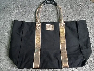 Victorias Secret Weekender Tote Black Rose Gold Large Bag Snap Zip Pocket Casual • $1.99