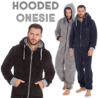 Winter 1Onesie For Men Adult Teddy Sherpa Fleece Onesy Onzie Thermal Jumpsuit UK • $34.10