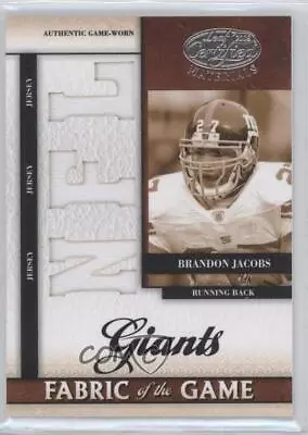 2008 Leaf Certified Materials Fabric Of The Game Die-Cut NFL /50 Brandon Jacobs • $8.30
