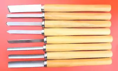 8Pcs Set Lathe Wood Turning Carving Wood Working Tool Wood Turning Chisels • $29.99