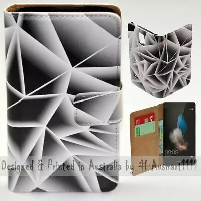 For Huawei Series - Triangle Polygon Theme Print Wallet Mobile Phone Case Cover • $13.98