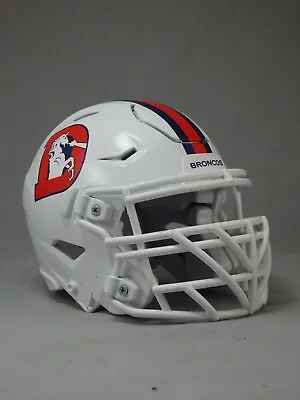 DENVER BRONCOS Custom Mini SPEEDFLEX  Snowcapped  Football Helmet White Retro • $124.99