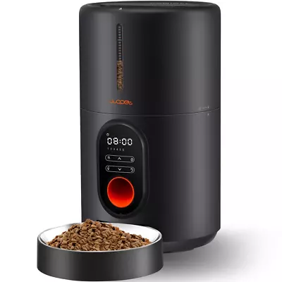 Automatic Dog Cat Pet Feeder Food Dispenser With Stainless Steel Bowl 4L Black • $47.46