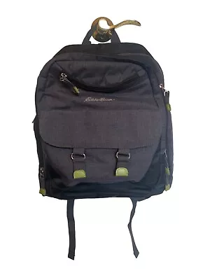 Eddie Bauer Diaper Bag Gray Green Baby Backpack Travel Tote • $14.39