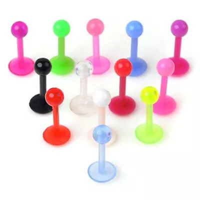 £1.99 • Buy Bioflex Ball Labret Tube Bar Stud Bioplast Monroe Tragus Lip Piercing MRI/Scans
