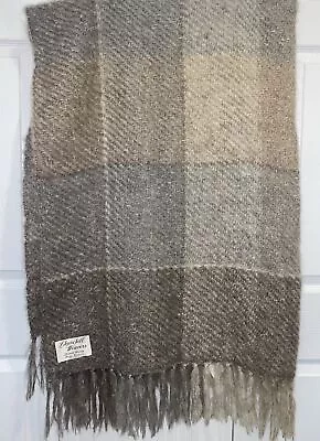 Churchill Weavers Handwoven Mohair/Wool Throw/Blanket Gray/Taupe Berea Kentucky • $95