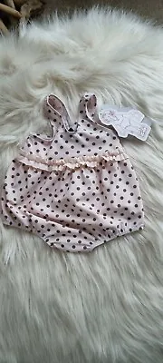 BNWT Girls Lili Gaufrette Spotty Swimsuit 6M • £3