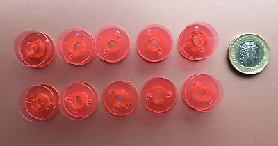 Sewing Machine Spools 10 X Universal Red Plastic Bobbins/reels NEW UK SELLER • £2.75