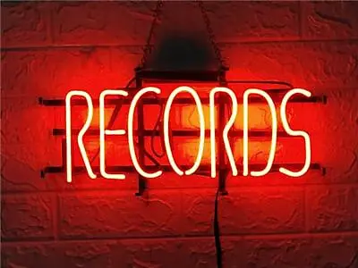 Records On Air Neon Light Lamp Sign 14 X7  Disco Open Display Glass Bar Windows • $79.78