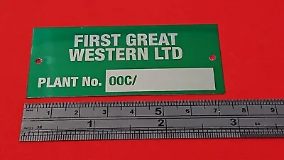 FIRST GREAT WESTERN LTD Alloy Nameplate Tag Sign Railway/Train Memorabilia GWR • £4.95