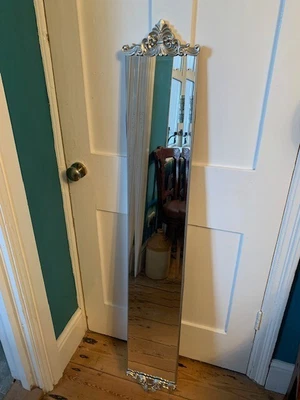 £27 • Buy Long Ornate Gothic Style Wall Mirror With Silver Scrolls 