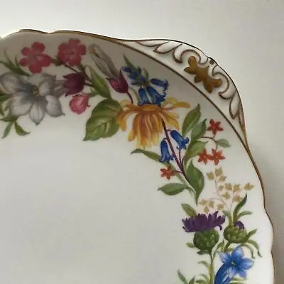 £19 • Buy Vintage Shelley Spring Bouquet Gainsborough Cake Serving Plate 13651 Fluted