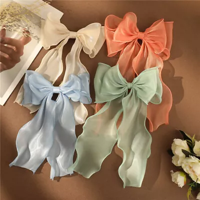 Large Bow Hair Pin Barrette Hair Clip Ribbon For Women Girl Hair Accessory Party • £2.99