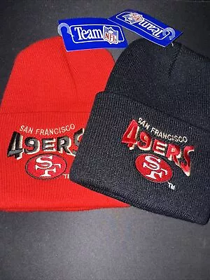 San Francisco 49ers NFL Vintage Beanie Black / Red - Free Shipping • $19.99