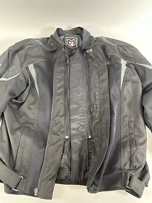 Moto Centric Padded Motorcycle Racing Riding Squadron Jacket Black 3xl • $50