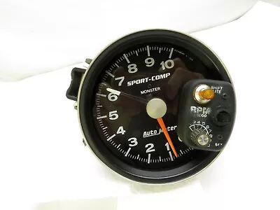 Auto Meter 3903 Monster Tachometer Sport Comp Shift Light 10000 RPM 5 Inch Tach • $109