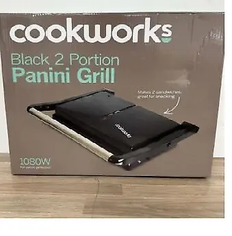 £18.39 • Buy Cookworks 1080W 2 Portion Panini Press Toast Sandwich Panini Maker Toaster Black