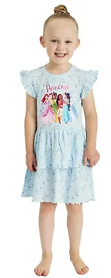 Girls Disney Princess Dress Ariel Belle Tiana Moana Cinderella Jasmine Dress • £9.95