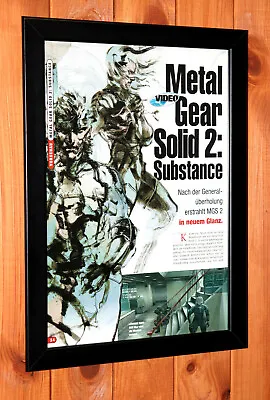 Metal Gear Solid 2 Substance MGS PS2 Xbox Rare Promo Poster / Ad Page Framed • $59.64