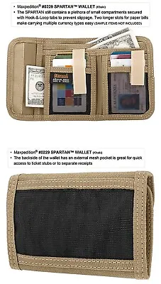 Maxpedition Spartan Wallet  0229K Khaki Folding Hook & Loop Closure  • $27.95