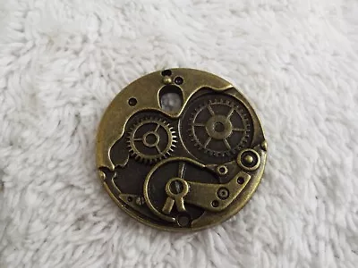 Steampunk Brasstone Gears Loose Pendant • $5.98