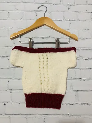 Baby Girls 0-3 Months Clothes Cute Hand Knitted Jumper Top *We Combine Postage* • £3.51