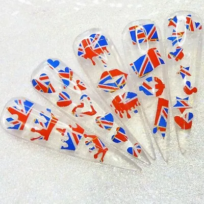 Union Jack Nail Art Stickers London Nail Art Stickers Coronation Nail Stickers • £3.85