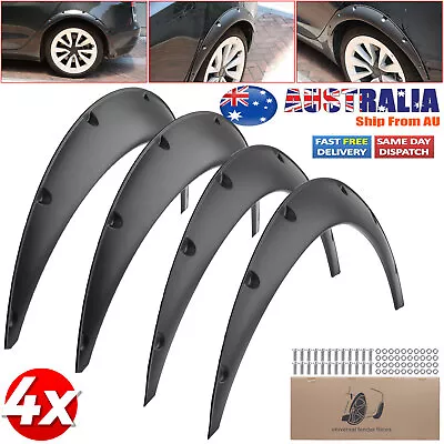 4''/100mm Universal Fender Flares Black Flexible Overfenders Wheel Arches 4Pcs • $38.99