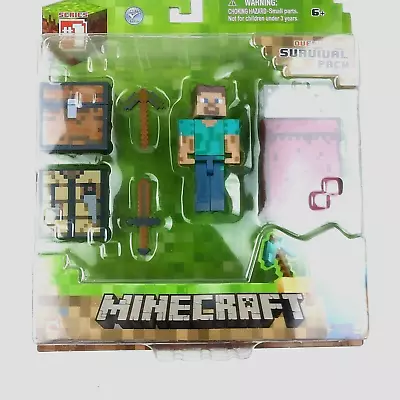 Mattel Minecraft Overload Survival Pack Steve Series 1 Action Figure New In Box • $9.97