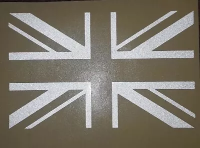 Union Jack Flag Reflective White Sticker Decal Helmet Motorcycle 120mm X 80mm • £3.79